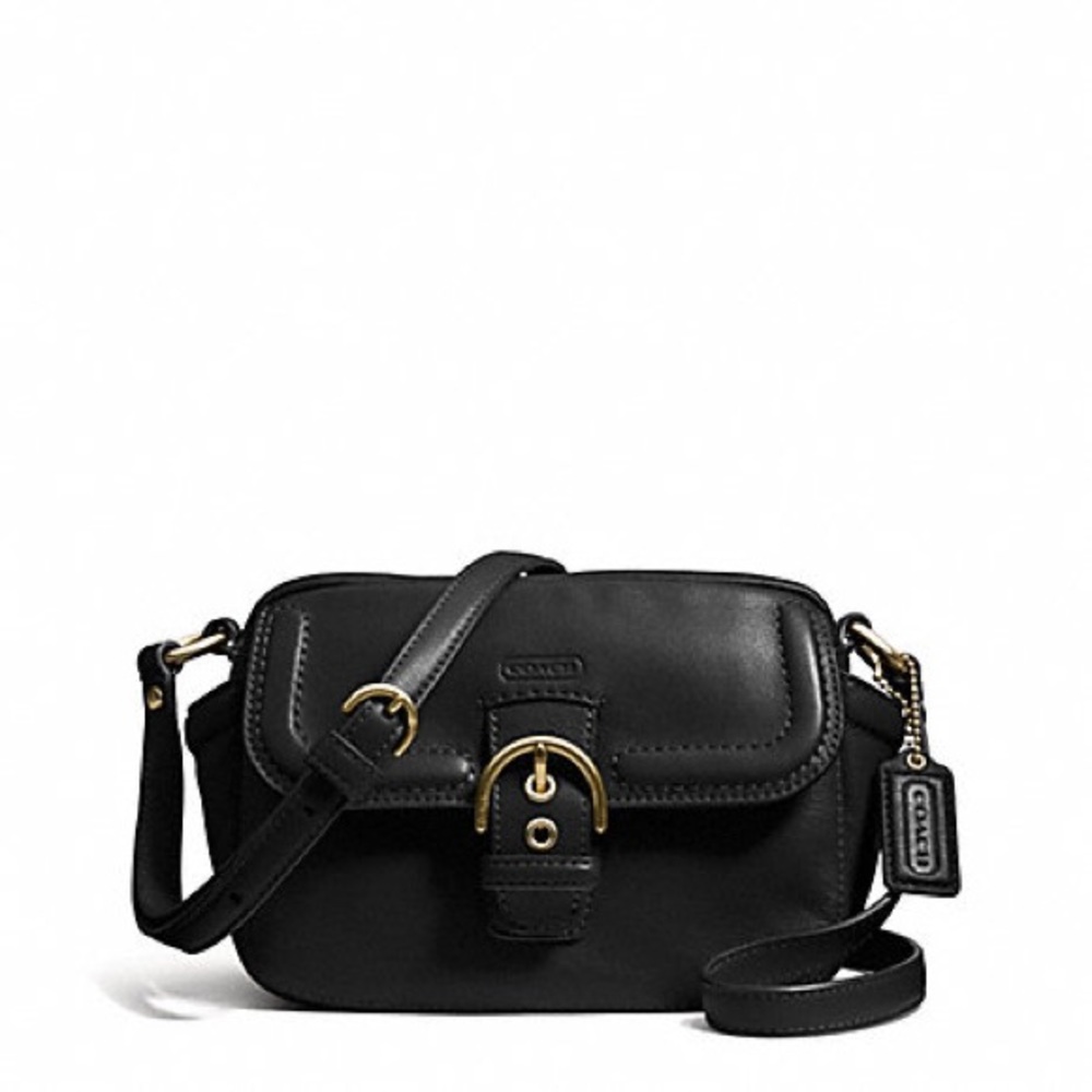 RETIRED NWT CAMPBELL LEATHER CAMERA BAG -BLACK